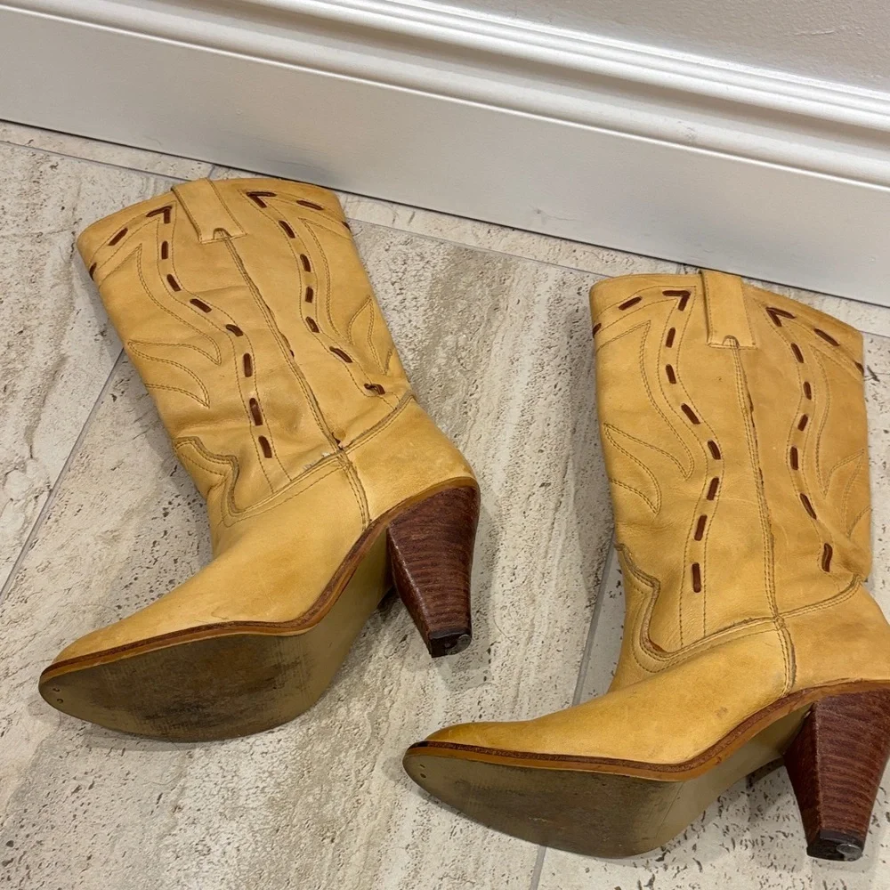 Tan Leather Women's Boots - Picture 7 of 7